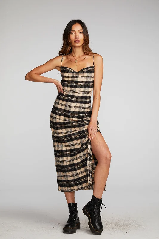 Women's Shift DressesFlannel Midi Slip Dress