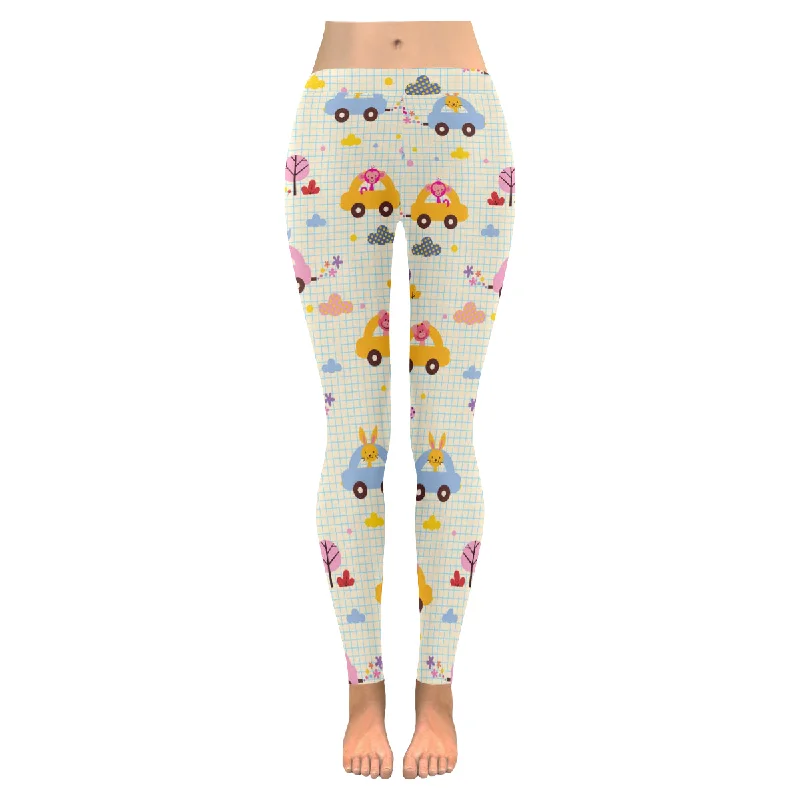 Zenzzle Cute animals driving cars pattern Zenzzle Graphic Yoga Legging for women