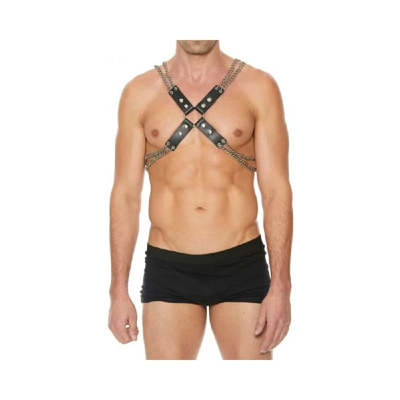 adhesive stick-on bra for special occasionsShots Uomo Chain & Chain Harness - Black