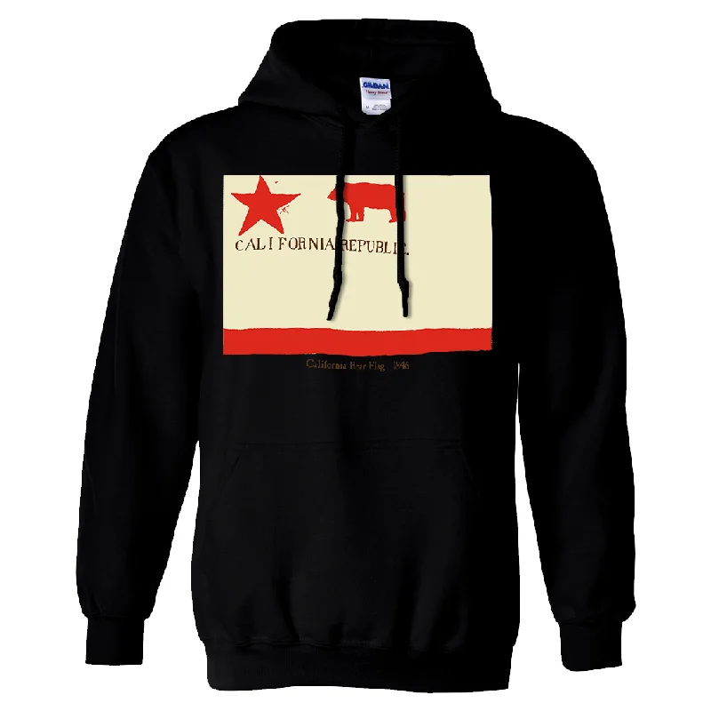 Women's Hooded Sweatshirts with Button PocketsCalifornia Republic Bear Flag 1846 Sweatshirt Hoodie