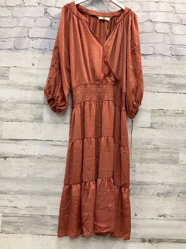 Women's Cap-Sleeve DressesDress Casual Maxi By Clothes Mentor In Orange, Size: Xl