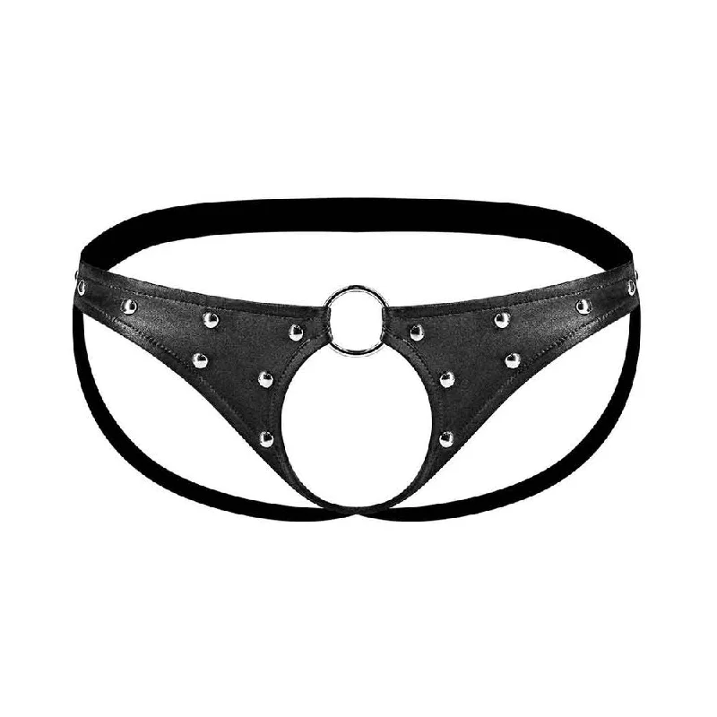 plus-size longline bra for tummy controlFetish Cyclops Nylon Spandex Pouchless Jock Strap Black L/XL