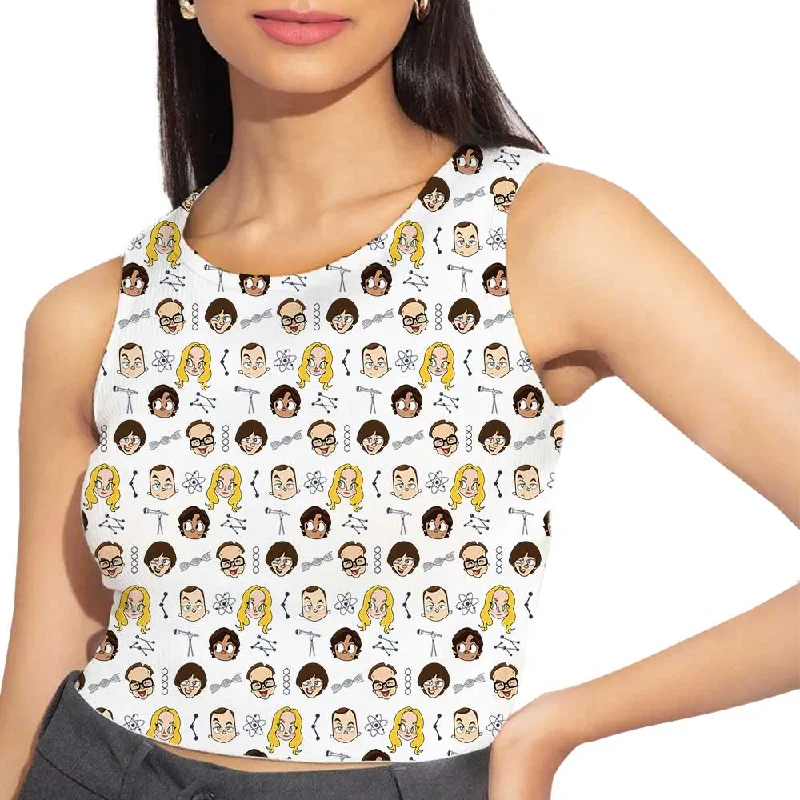 Women's Blouse with Narrow CollarAOP Crop Top - TBBT Characters