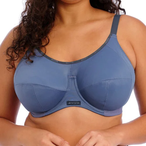 seamless bra with moisture-wicking fabricElomi Energise UW Sports Bra - Vintage Denim