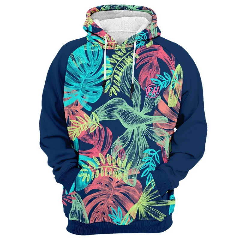 Women's Hooded Sweatshirts with Ribbed WaistColorful Leaves Hoodie