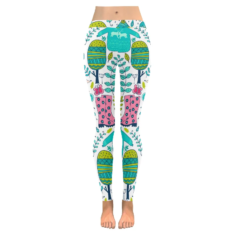 Zenzzle doodling autumn design Zenzzle Graphic Low Rise yoga Leggings for women