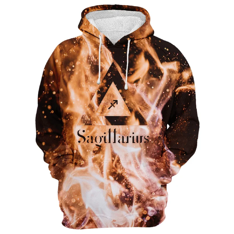 Women's Hooded Sweatshirts with Welt PocketsSagittarius In The Flames Hoodie