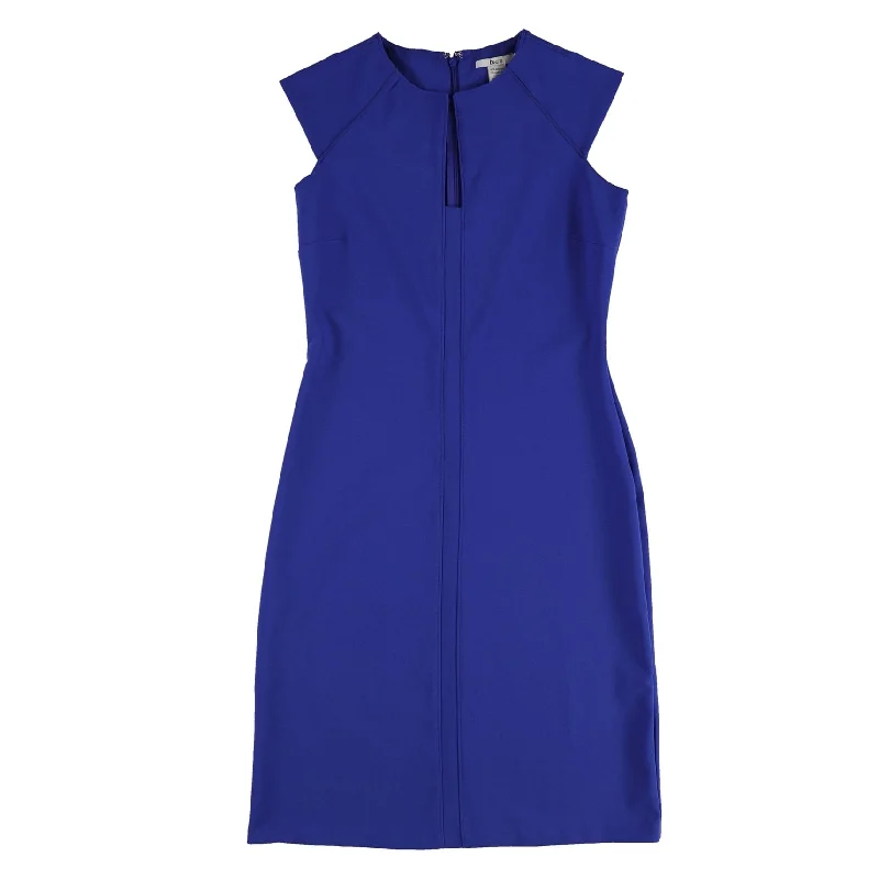 Women's Wide-Neck Dressesbar III Womens Split-Neck Bodycon Dress, Blue, Small