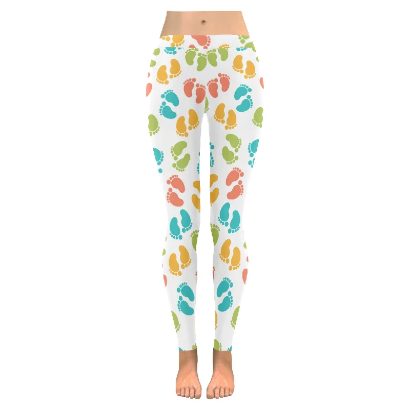 Zenzzle baby footprint print Low Rise women yoga running Leggings