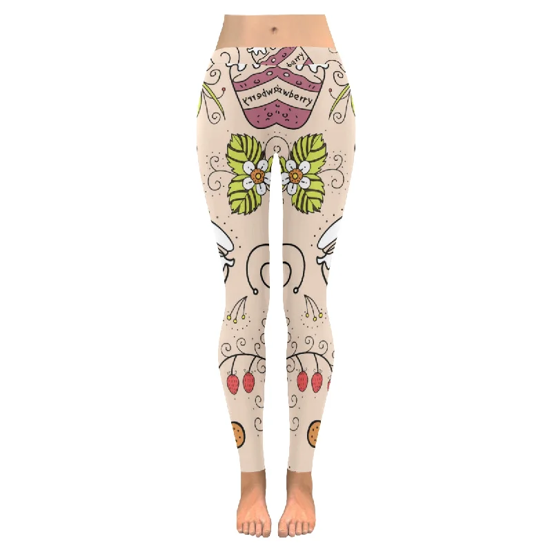 Zenzzle Graphic Colorful Sketched food and floral print Ladies yoga Leggings for women