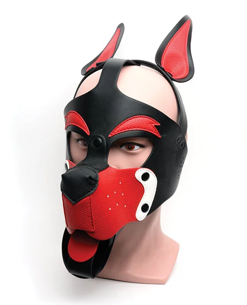 padded balconette bra665 Playful Pup Hood - O/S Black/White/Red