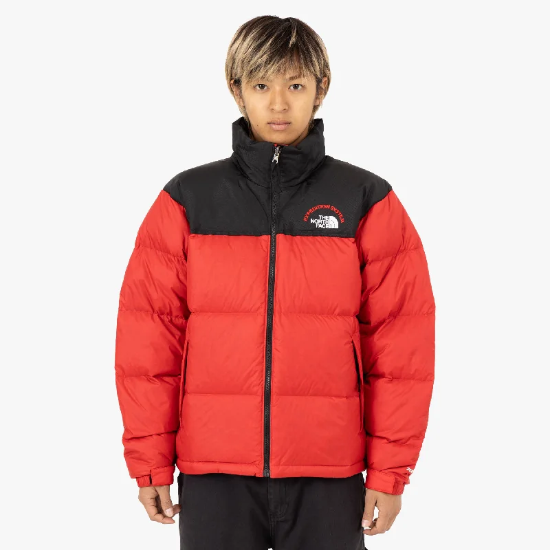 Women's Coats with Fur Trimmed HoodThe North Face 1996 Retro Nuptse Jacket TNF Black / TNF Red