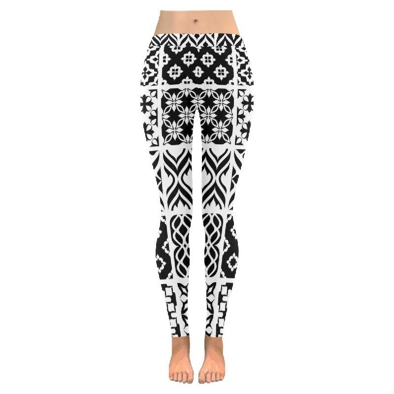 Zenzzle Graphic black and white patterns Low Rise Ladies yoga Leggings for women