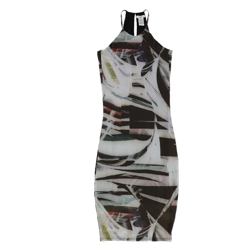 Women's Boat Collar Dressesbar III Womens Printed Bodycon Dress, Black, XX-Small