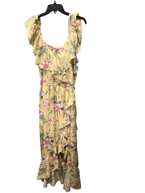 Women's Ruffled DressesDress Casual Maxi By Indulge In Yellow, Size: Xl