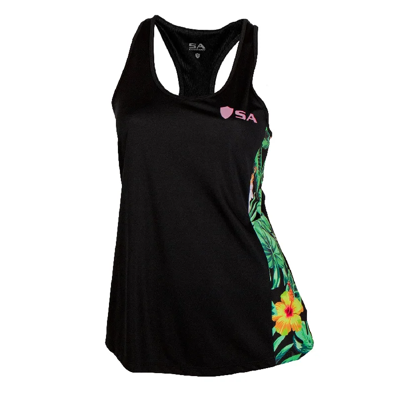 Women's Blouse with Rounded CollarActive Tank | Black | Hawaiian