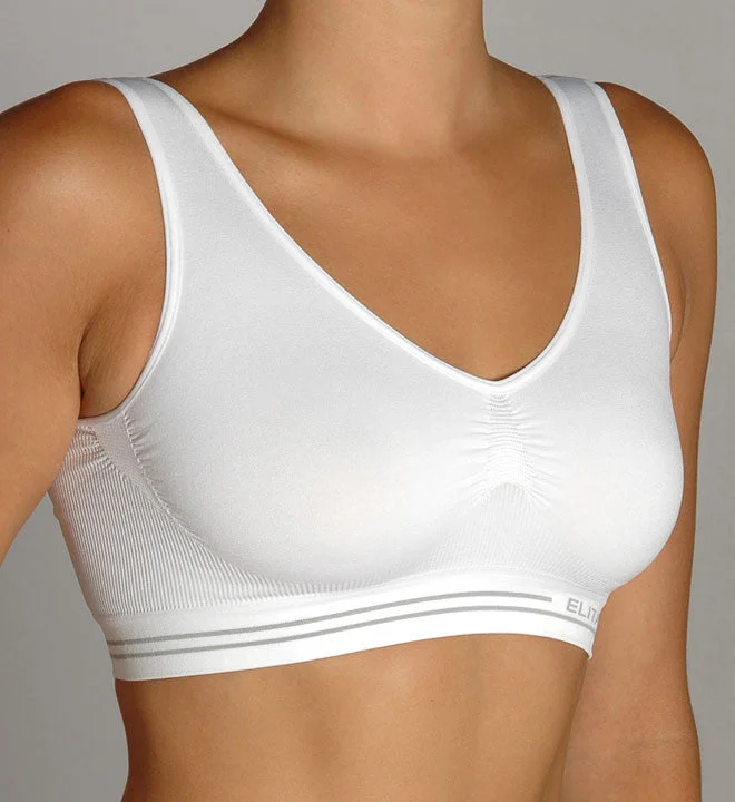 convertible bra with hook-and-eye closureElita Signature Seamless Molded Crop Top S858