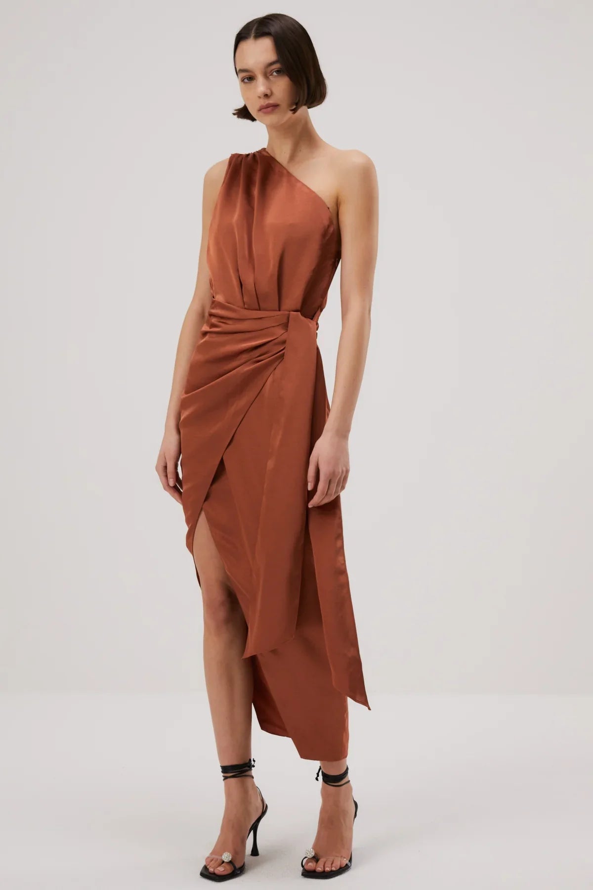 Women's Mini DressesMisha Brooks Satin Midi Dress - Copper