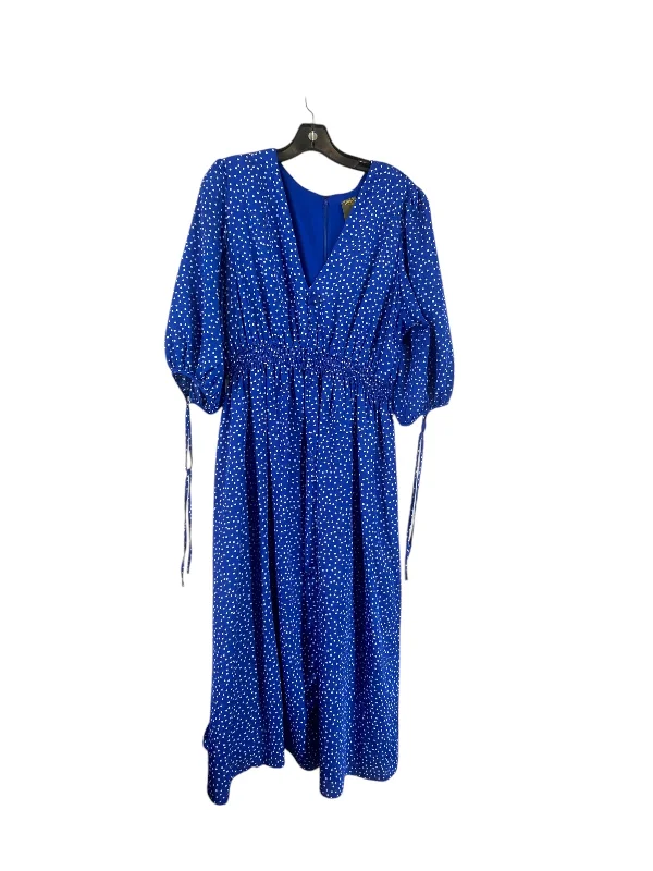 Women's Sweetheart-Back DressesDress Casual Maxi By Taylor In Blue & White, Size: 14