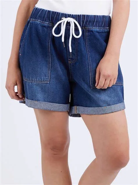 Women's Cool ShortsEmma Relaxed Denim Short - Dark Blue