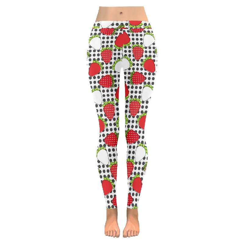 Zenzzle Strawberry pattern print Low Rise Zenzzle Graphic yoga Leggings for women