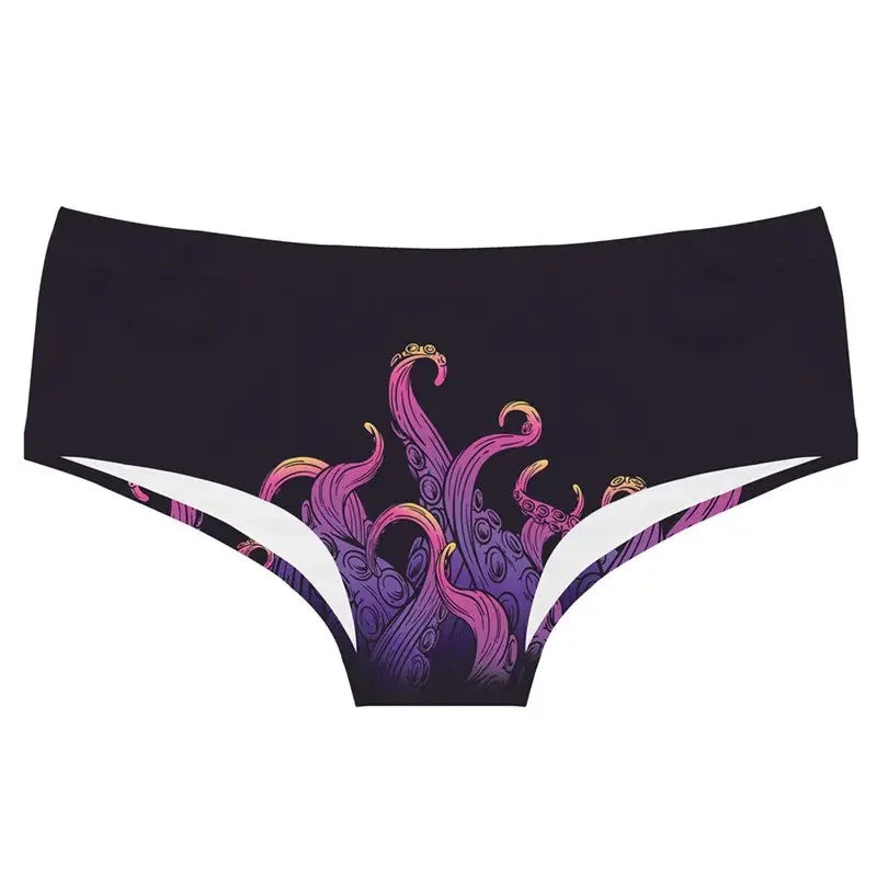 seamless high-waisted briefs for all-day comfortFlirty Panties (Tentacles Print)