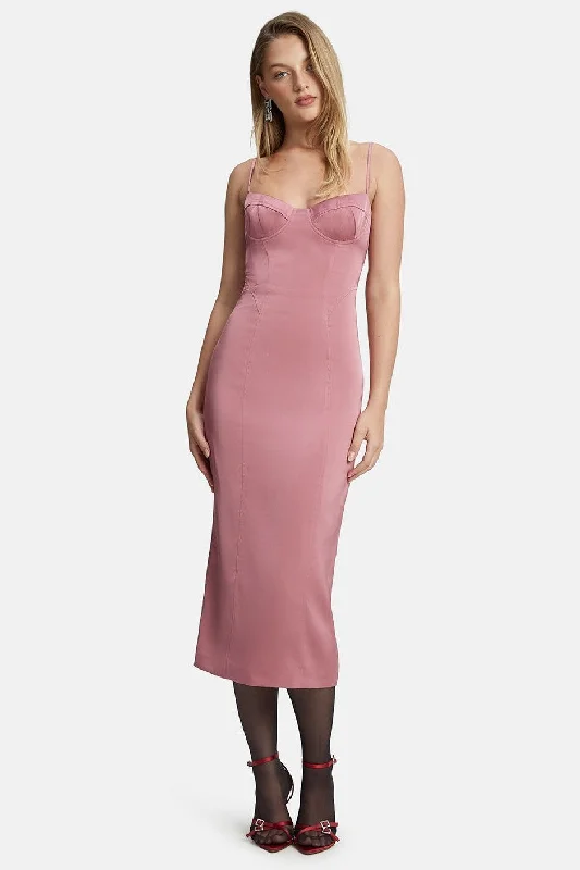 Women's Boat-Back DressesLandon Structured Midi Dress - Mauve