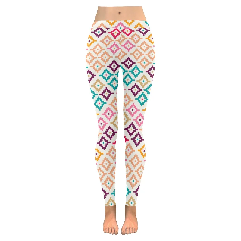 Zenzzle Graphic Colorful tribal pixelated Low Rise Ladies yoga Leggings for women