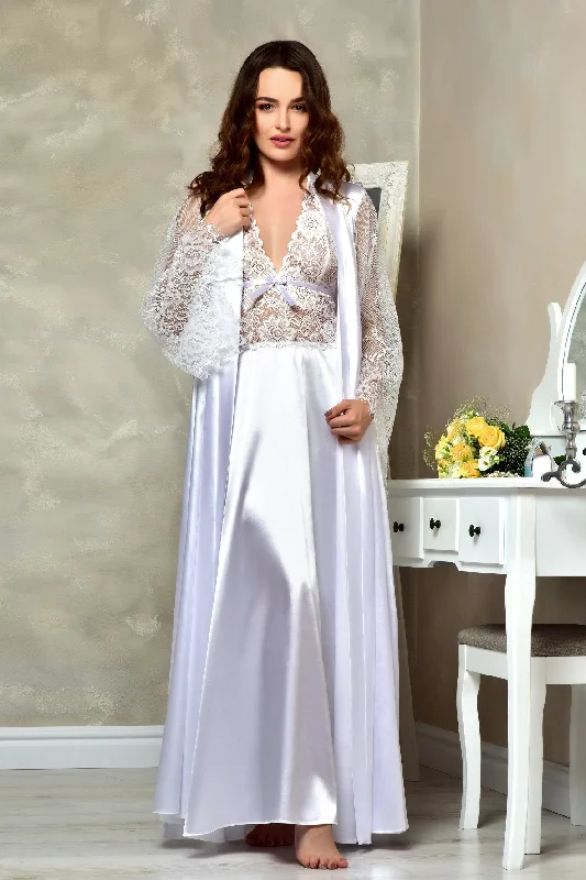 plus-size women's pajama pantsExquisite bridal peignoir set White lace & satin