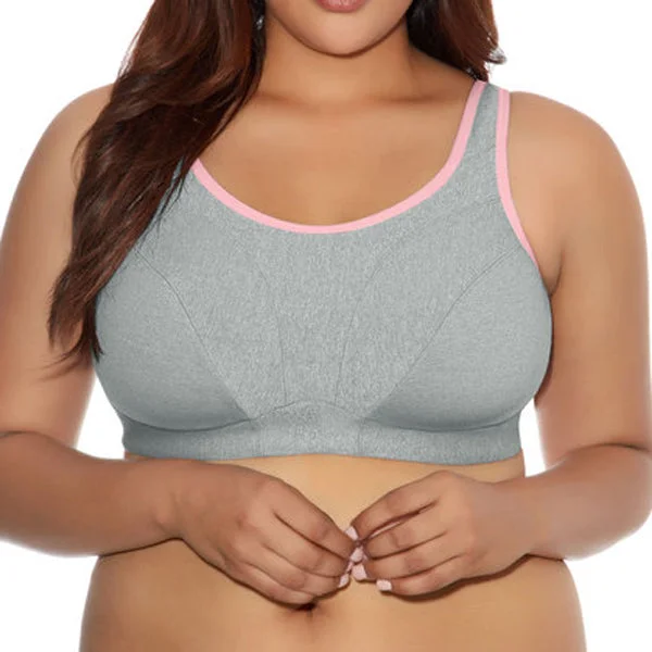 plus-size nursing bra with side supportGoddess Wire-Free Soft Cup Sports Bra - Grey Marl