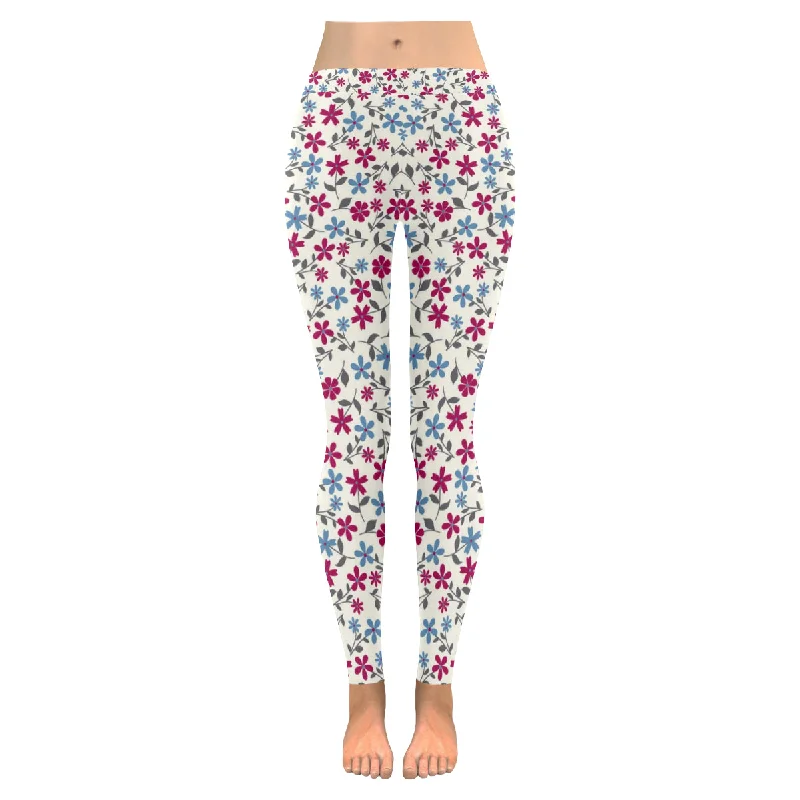 Zenzzle Graphic small flowers pattern print Low Rise Ladies yoga Leggings for women