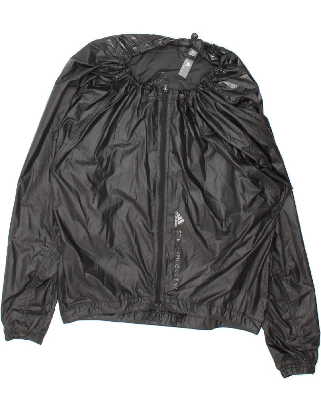 Women's Coats with Fur Trimmed CollarADIDAS Womens Stella McCartney Oversized Rain Jacket UK 6 XS Black