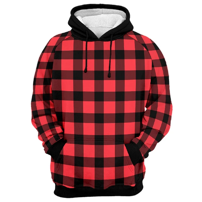 Women's Hooded Sweatshirts with Side PocketsGingham Hoodie