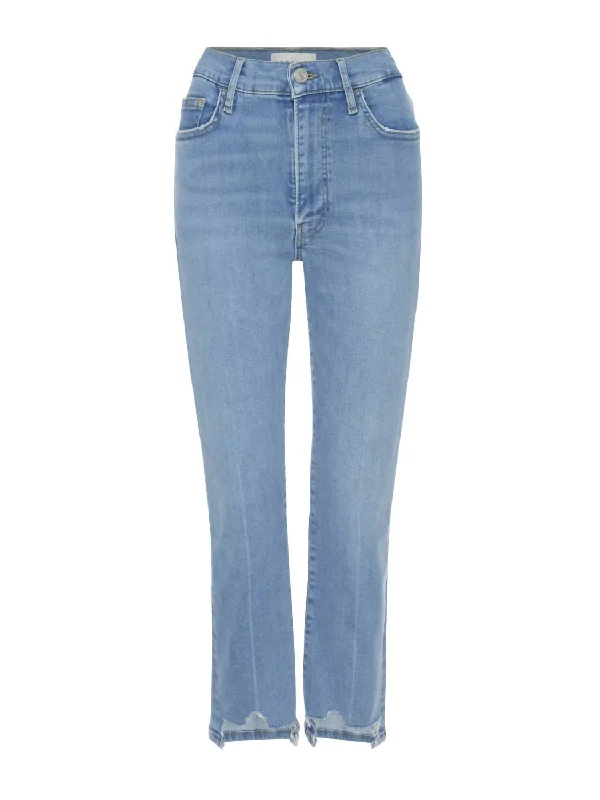 Women's Jodhpurs with High WaistWomen's Le High Straight Raw Fray Jeans In Clearwater Modern