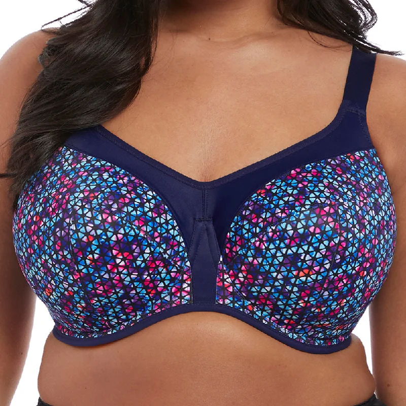 mastectomy form-fitting braElomi Energise UW Sports Bra - Navy Geo