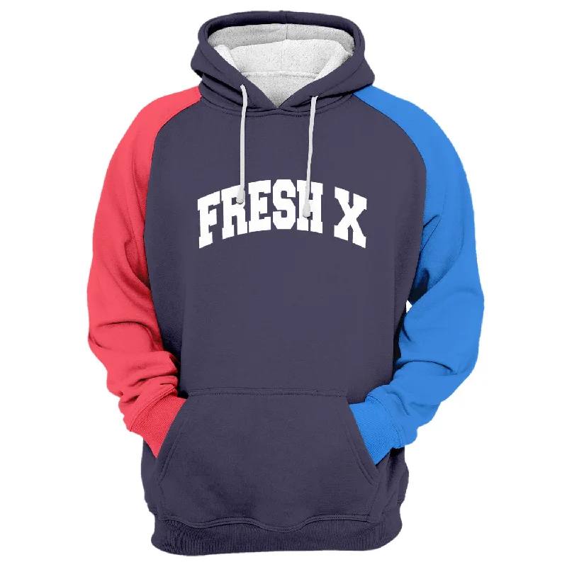 Women's Hooded Sweatshirts with Magnetic ClosureColorful X Hoodie