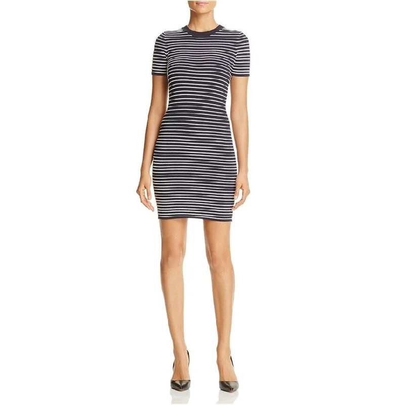 Women's Notched Collar DressesMichael Kors Womens Ottoman Stripe Bodycon Dress, Blue, X-Large