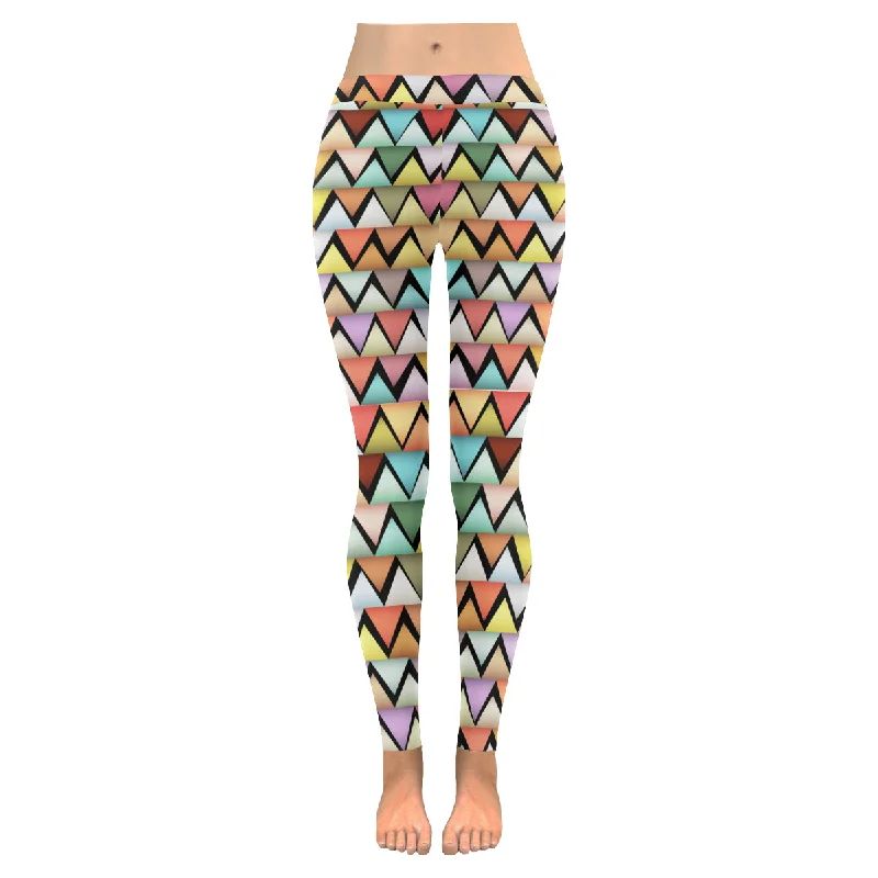 Zenzzle geometric zigzags pattern print Low Rise women yoga leggings