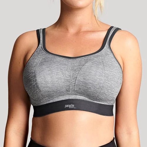 sports bra with compression technologyPanache Wire-Free Sports Bra - Charcoal Marl