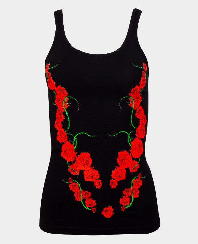 Women's Blouse for HolidayGIRLS VEST TATTOO ROSE