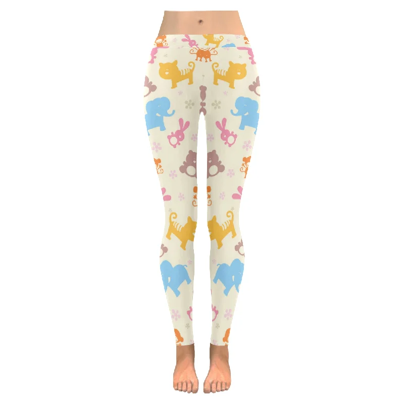 Zenzzle cute pattern with animals Low Rise Women yoga running Leggings