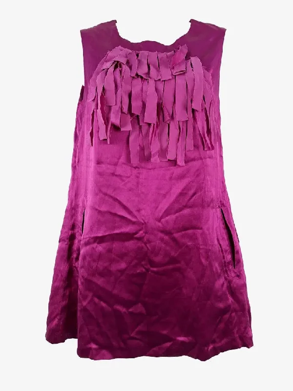 Women's Bodycon DressesAlannah Hill Grape Fringe Silk Mod Mini Dress Size 8