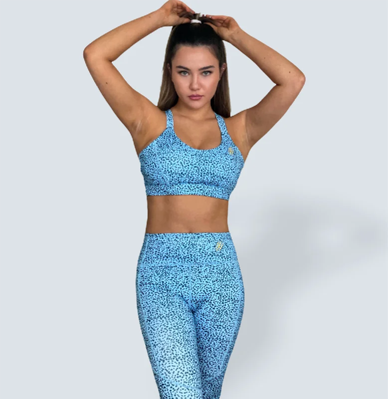 high-support sports bra for yogaBlue Dottie Bra