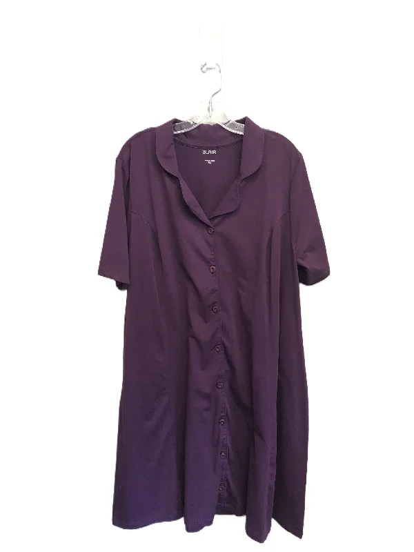 Women's High Collar DressesPurple Dress Casual Short By Blair, Size: 3x