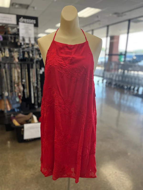 Women's Maxi DressesRed Dress Casual Short Honey Punch, Size L