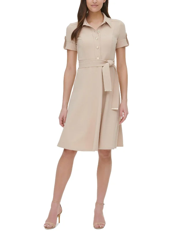 Women's Shirt Collar DressesWomens Belted Collar Shirtdress