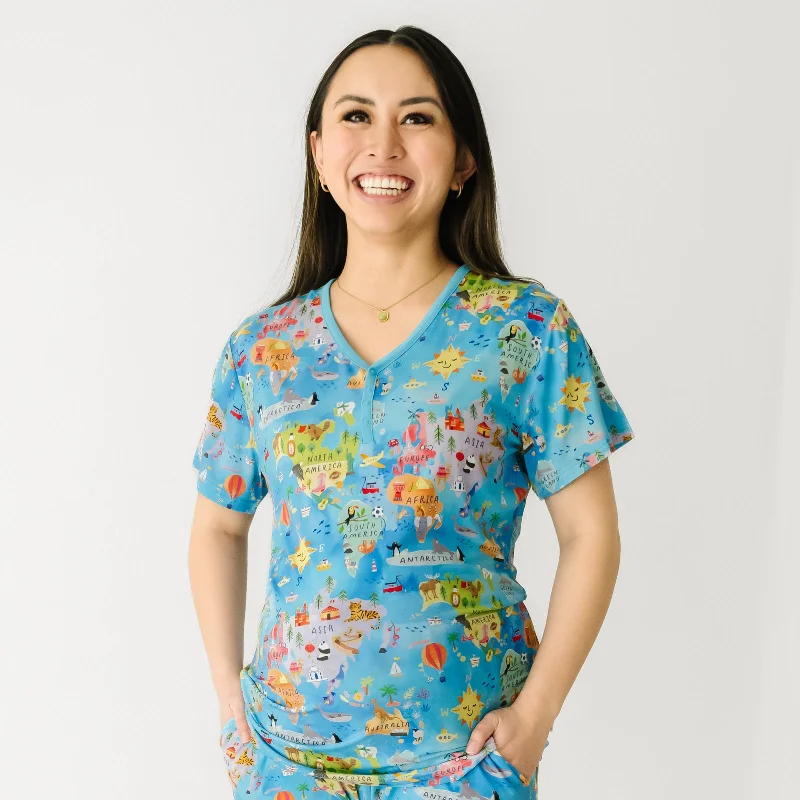 women's pajamas for those who love to dreamAround The World Women's Short Sleeve Pajama Top