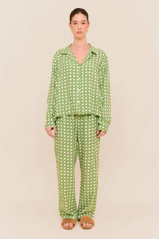 women's pajamas with a cozy, snug fit for ultimate comfortLounge Set - Long - Rattan Green