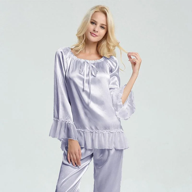 women's pajamas for those who cherish softnessReal Silk Pajama Long Set Plus Size For Women Silk comfy loungewear