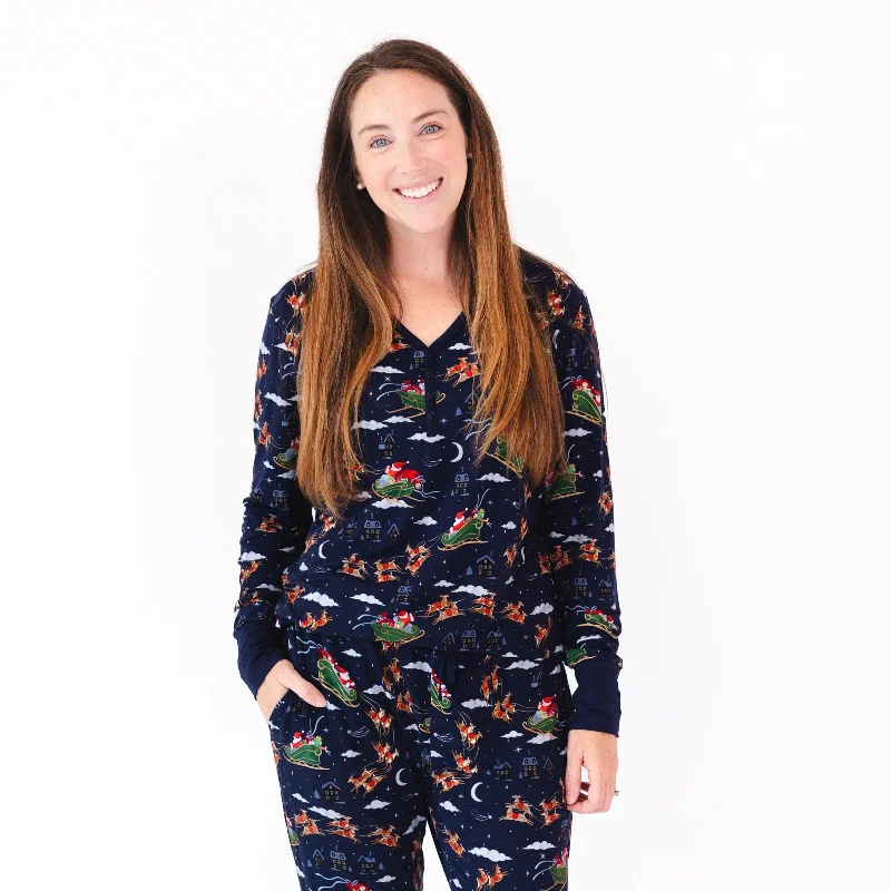 women's pajamas for a good night's sleepSanta's Sleigh Women's Pajama Top